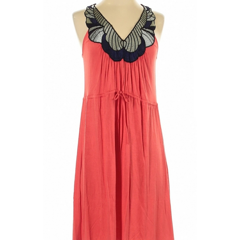 Lush Coral w/Accent Neckline Dress